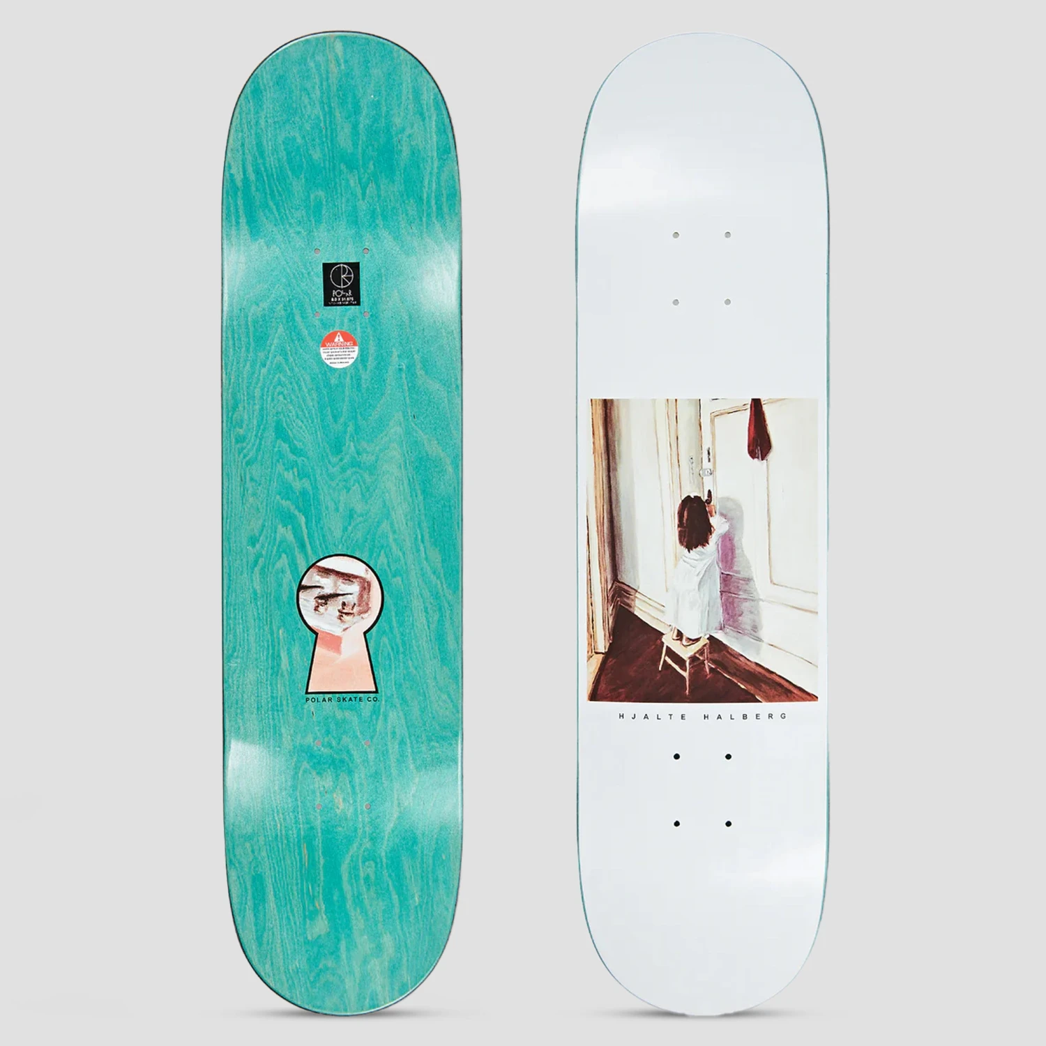 Polar 8.0 Hjalte Halberg Keyhole Skateboard Deck White 1 Polar 8.0 Hjalte Halberg Keyhole Skateboard Deck White