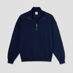 Polar Frank Half Zip Sweatshirt Dark Blue