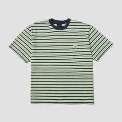 Huf Apollo Striped Shortsleeve Knit Boxy Top Blue