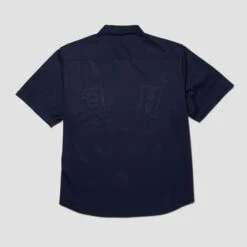 HUF Arch Mesh Button Up Navy 5 HUF Arch Mesh Button Up Navy -Slam City Shop ARCH MESH BUTTON UP NAVY BU00237 NAVY 02