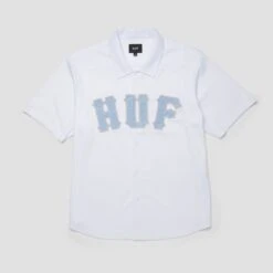 HUF Arch Mesh Button Up White