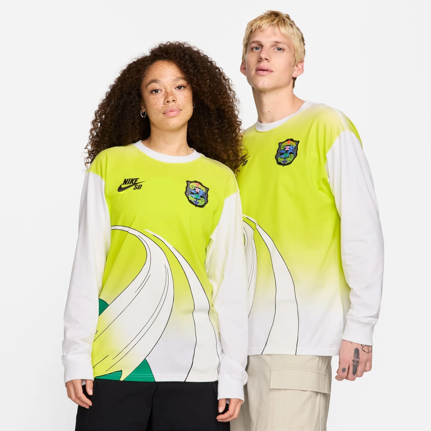 Nike SB Olympic Pack Long Sleeve Skate T-Shirt White / Yellow 2 Nike SB Olympic Pack Long Sleeve Skate T-Shirt White / Yellow - Image 2