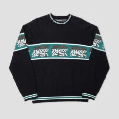 Passport Antler Knit Sweater Black/Teal