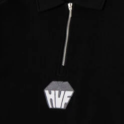 HUF Big Block 1/4 Zip French Terry Black -Slam City Shop BIG BLOCK 1 4 ZIP FRENCH TERRY BLACK FL00236 BLACK 03