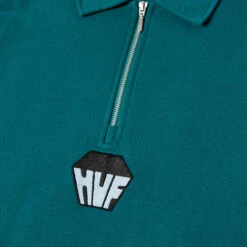 HUF Big Block 1/4 Zip French Terry Sea Green -Slam City Shop BIG BLOCK 1 4 ZIP FRENCH TERRY SEA GREEN FL00236 SEGRN 03