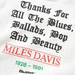Butter Goods X Miles Davis Thanks Crew Ash -Slam City Shop Butter Goods x Miles Davis Thanks Crew Ash4