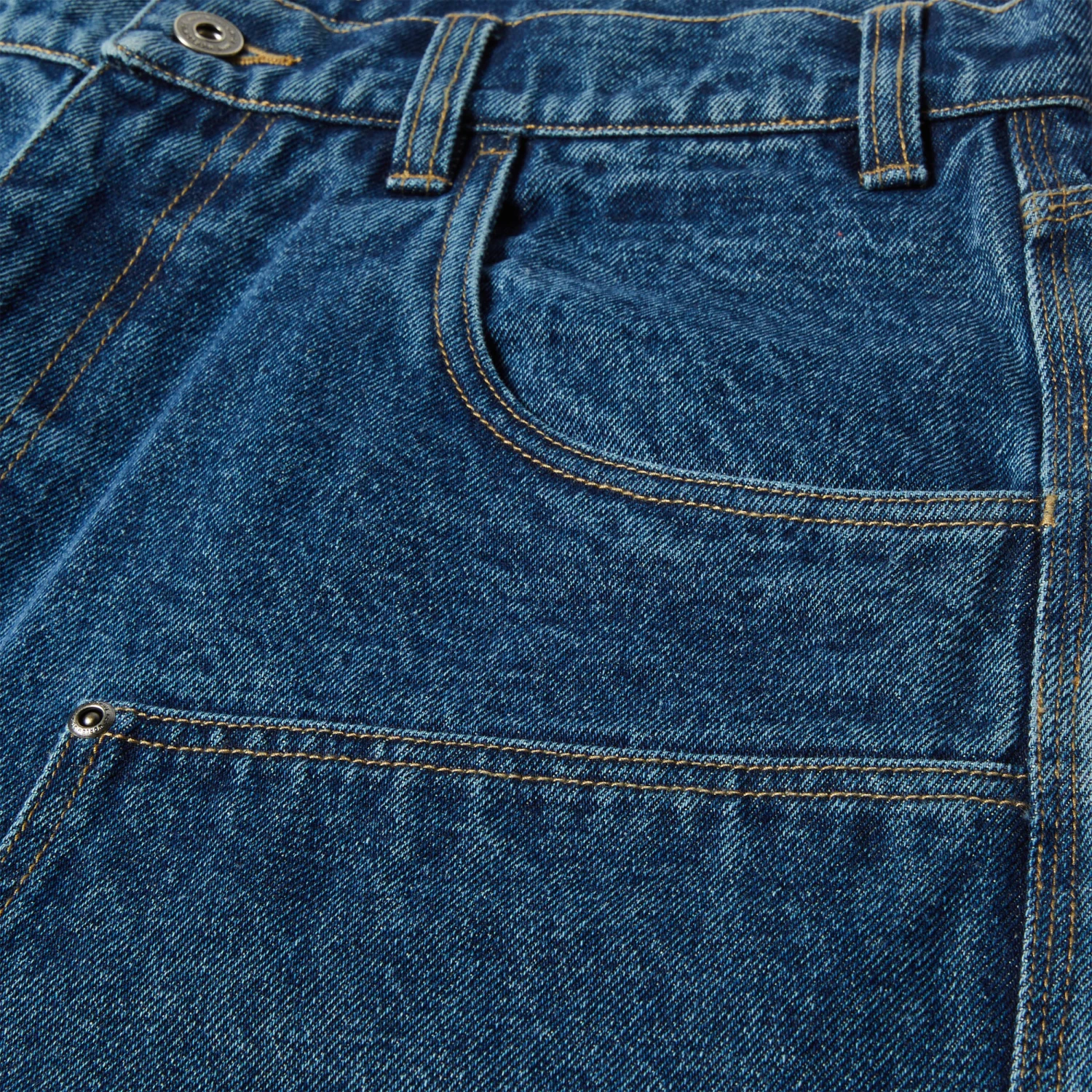 Huf Classic H Double Knee Denim Short Stone Wash Indigo 3 Huf Classic H Double Knee Denim Short Stone Wash Indigo - Image 3