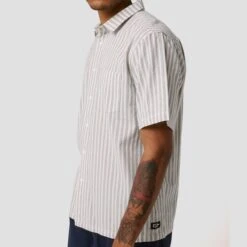 Former Reynolds Stripe Shortsleeve Shirt Bone -Slam City Shop FORMER Q1.25 Fsh 25108 Reynolds Stripe Ss Shirt Bone 4