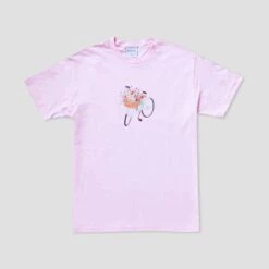 Skateboard Cafe Flower Basket T-Shirt Light Pink