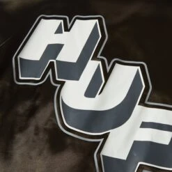 HUF Galactic Stack Baseball Jacket Olive -Slam City Shop GALACTIC STACK BASEBALL JACKET OLIVE JK00409 OLIVE 03