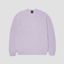 HUF Grid Crew Sweater Dust Purple