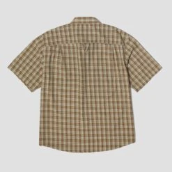 HUF H Star Plaid Shortsleeve Shirt Putty -Slam City Shop H STAR PLAID S S SHIRT PUTTY BU00216 PUTTY 02