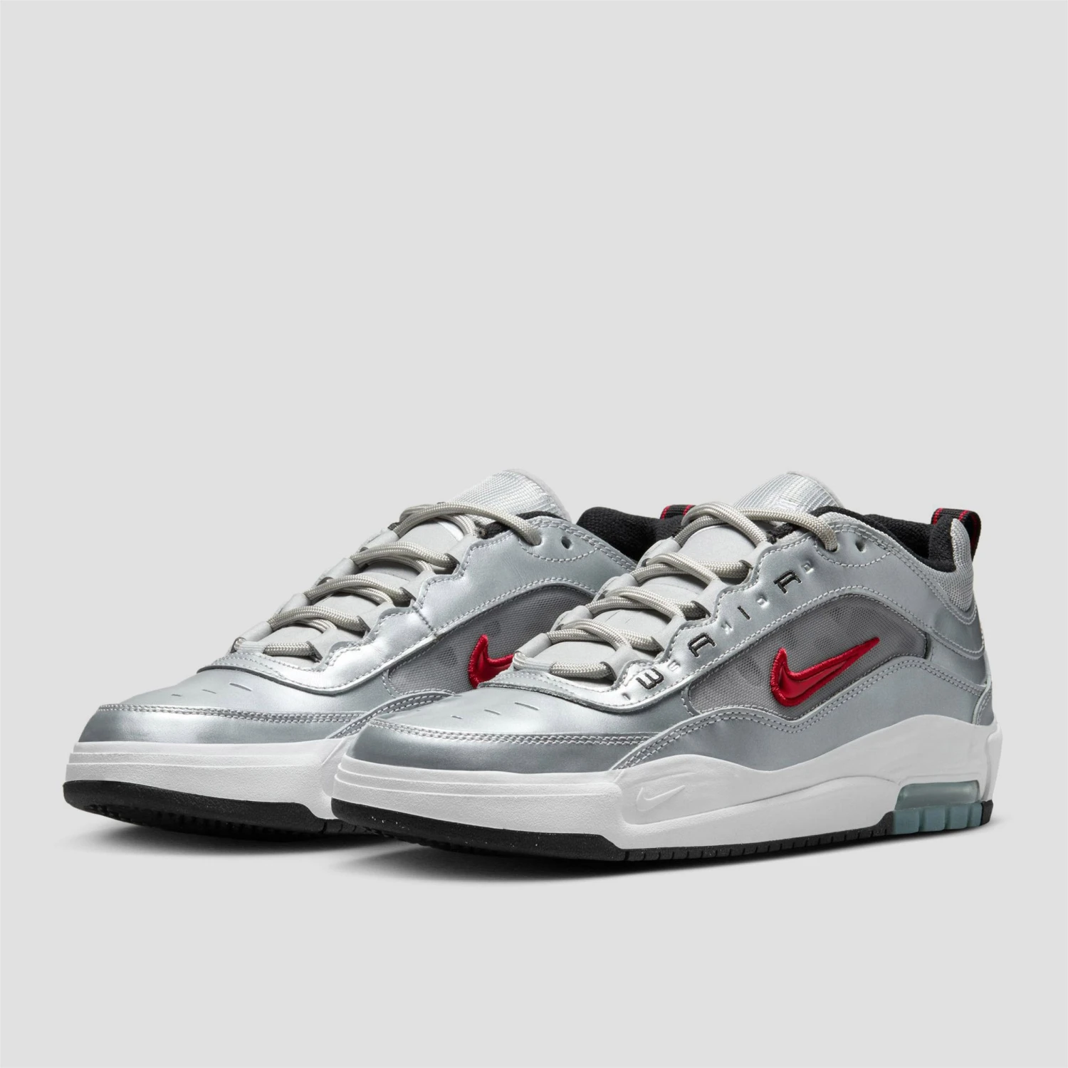 Nike SB Air Max Ishod Premium Skate Shoes Metallic Silver / Varsity Red 2 Nike SB Air Max Ishod Premium Skate Shoes Metallic Silver / Varsity Red - Image 2
