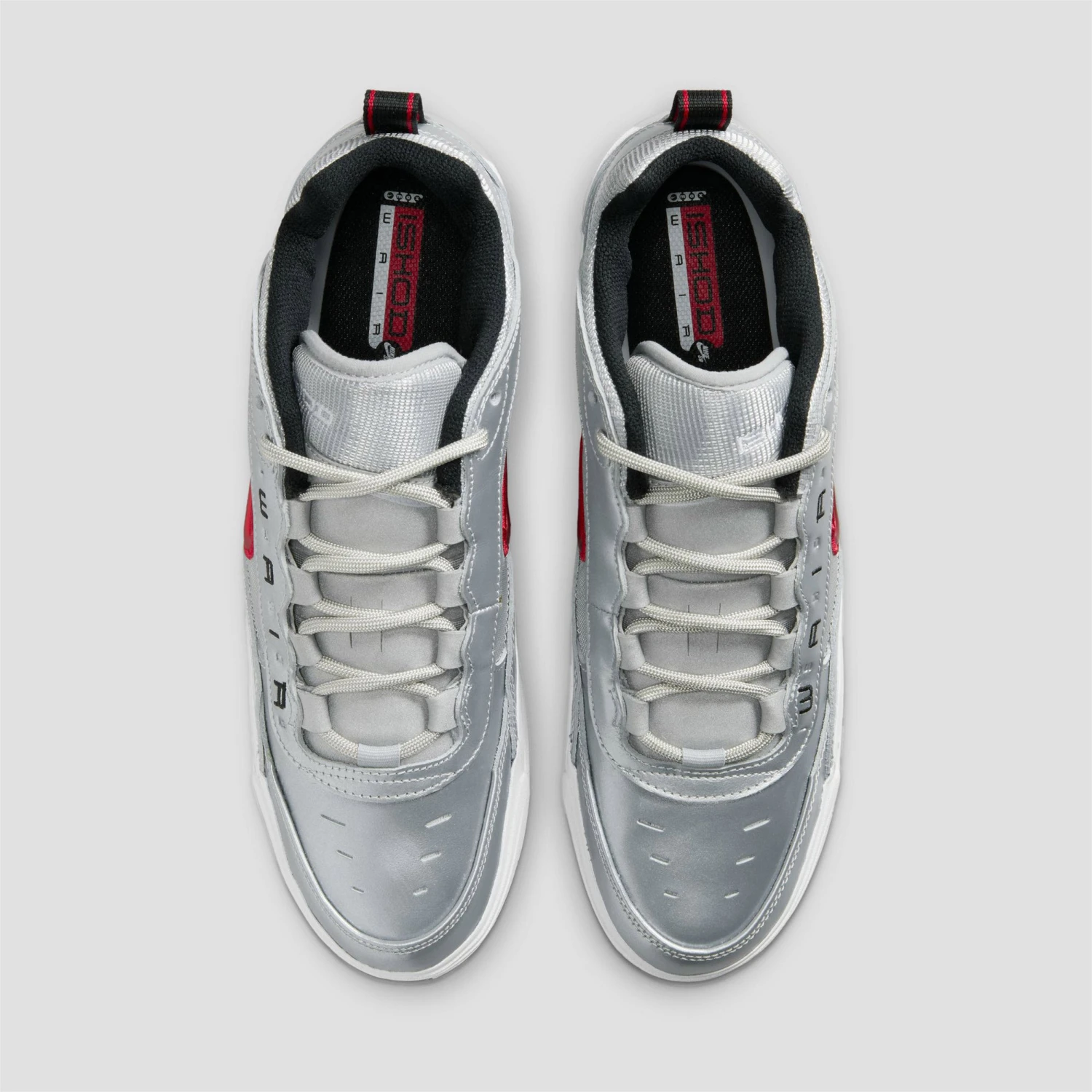 Nike SB Air Max Ishod Premium Skate Shoes Metallic Silver / Varsity Red 3 Nike SB Air Max Ishod Premium Skate Shoes Metallic Silver / Varsity Red - Image 3