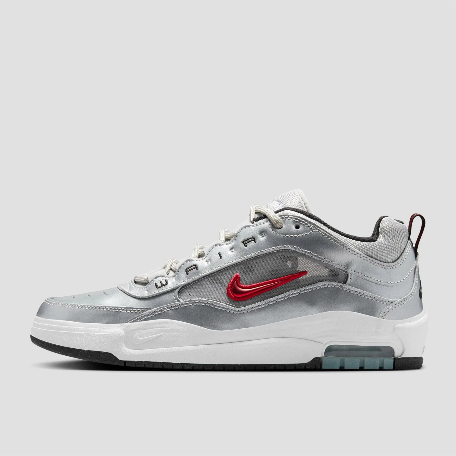 Nike SB Air Max Ishod Premium Skate Shoes Metallic Silver / Varsity Red 5 Nike SB Air Max Ishod Premium Skate Shoes Metallic Silver / Varsity Red - Image 5