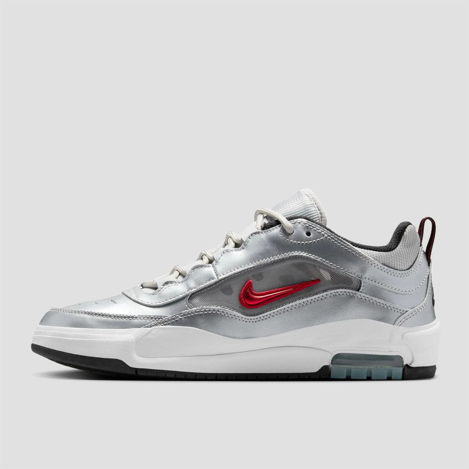 Nike SB Air Max Ishod Premium Skate Shoes Metallic Silver / Varsity Red 8 Nike SB Air Max Ishod Premium Skate Shoes Metallic Silver / Varsity Red - Image 8