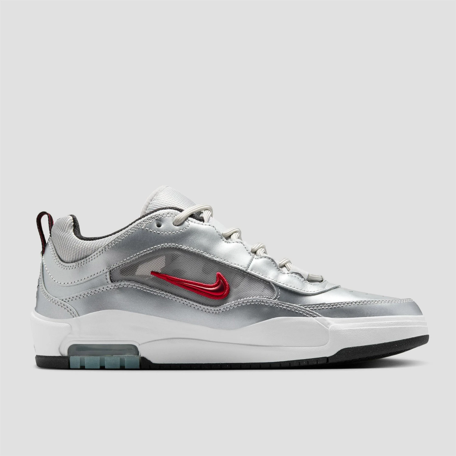 Nike SB Air Max Ishod Premium Skate Shoes Metallic Silver / Varsity Red 9 Nike SB Air Max Ishod Premium Skate Shoes Metallic Silver / Varsity Red - Image 9