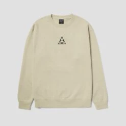 HUF Set Triple Triangle Crewneck Stone