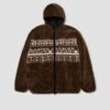 HUF X Bronze High Pile Full Zip Fleece Brown