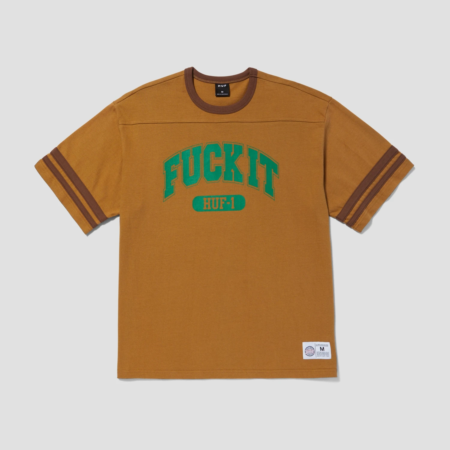 Huf Fuck It Football Shirt Caramel 1 Huf Fuck It Football Shirt Caramel