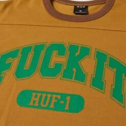 Huf Fuck It Football Shirt Caramel 5 Huf Fuck It Football Shirt Caramel -Slam City Shop HUFFUCK IT FOOTBALL SHIRT CARAMEL KN00498 CARML 03