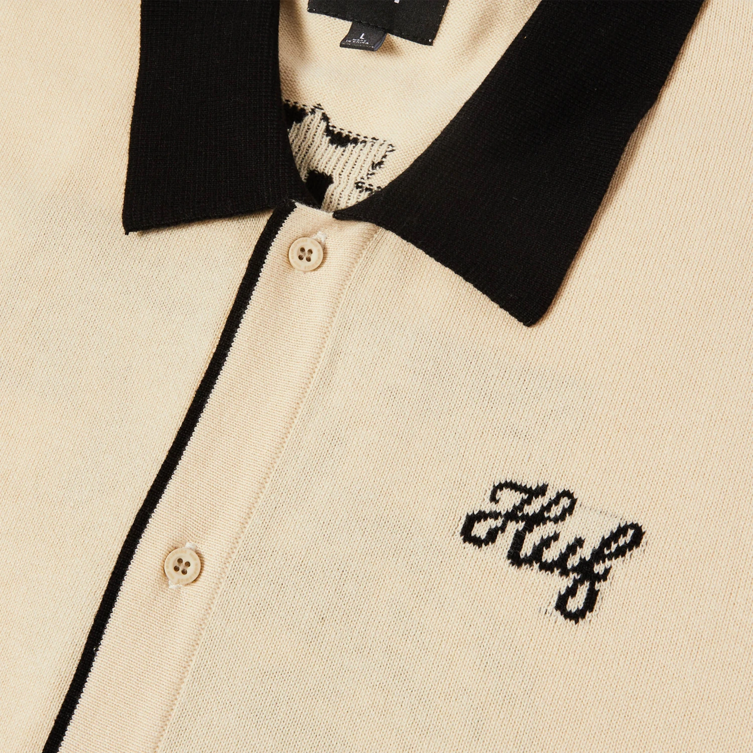 HUF Icarus Shortsleeve Knit Top Natural 3 HUF Icarus Shortsleeve Knit Top Natural - Image 3