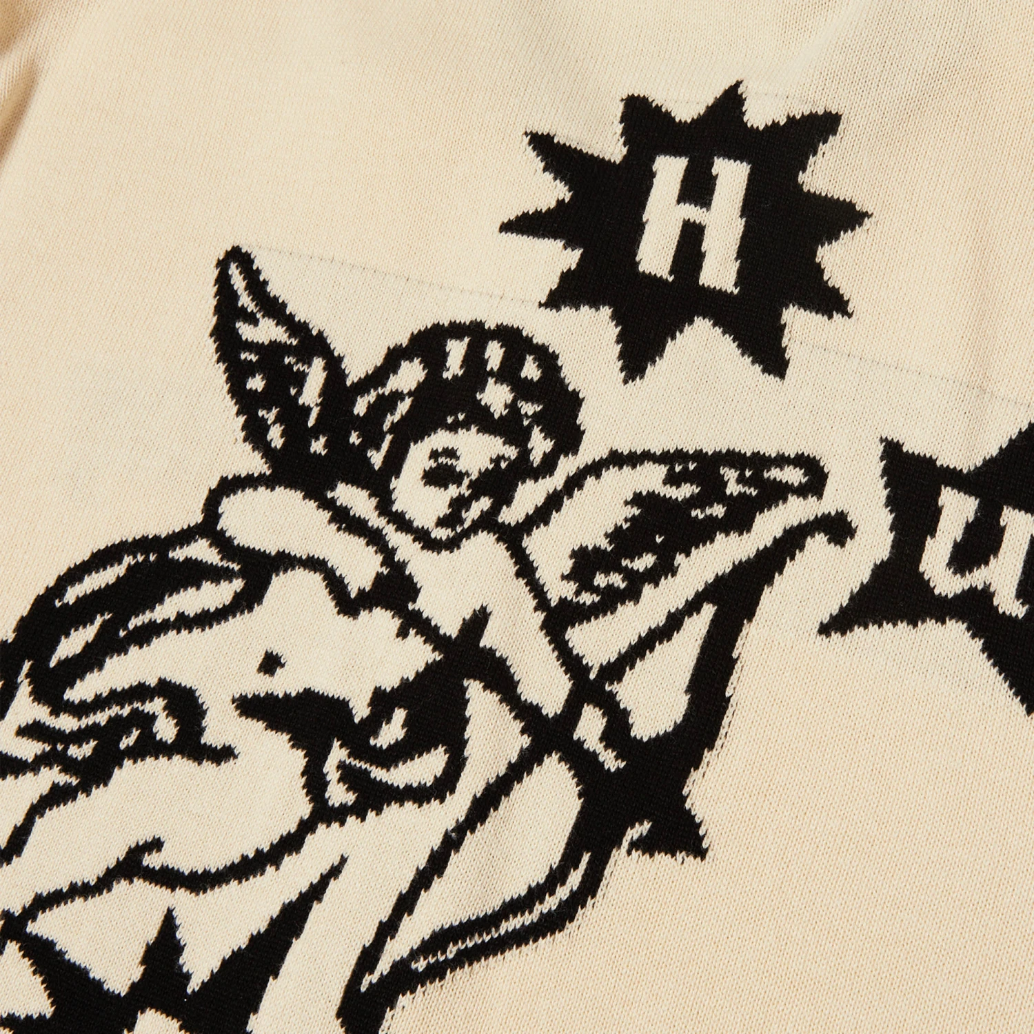 HUF Icarus Shortsleeve Knit Top Natural 4 HUF Icarus Shortsleeve Knit Top Natural - Image 4