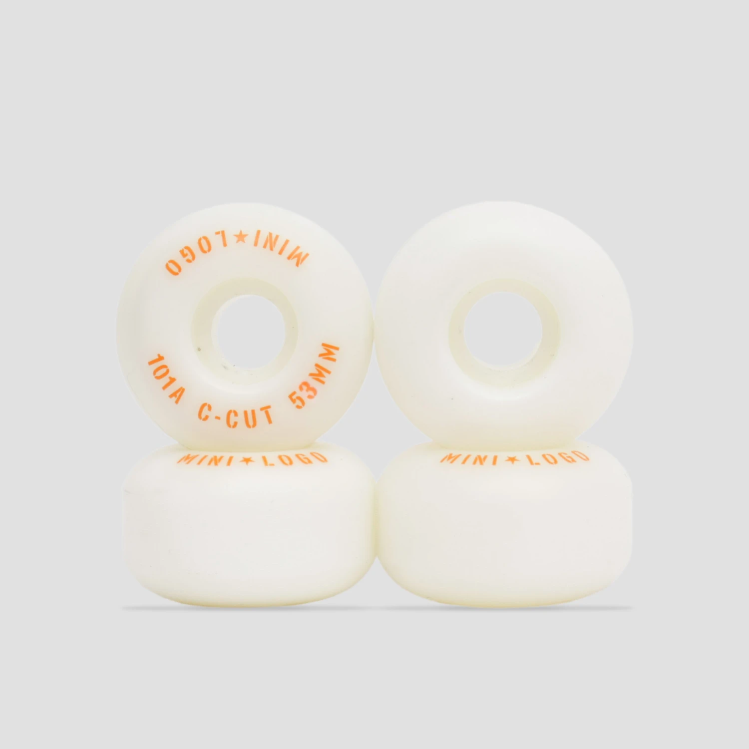 Mini Logo 53mm 101a C-Cut 2 Skateboard Wheels White 1 Mini Logo 53mm 101a C-Cut 2 Skateboard Wheels White