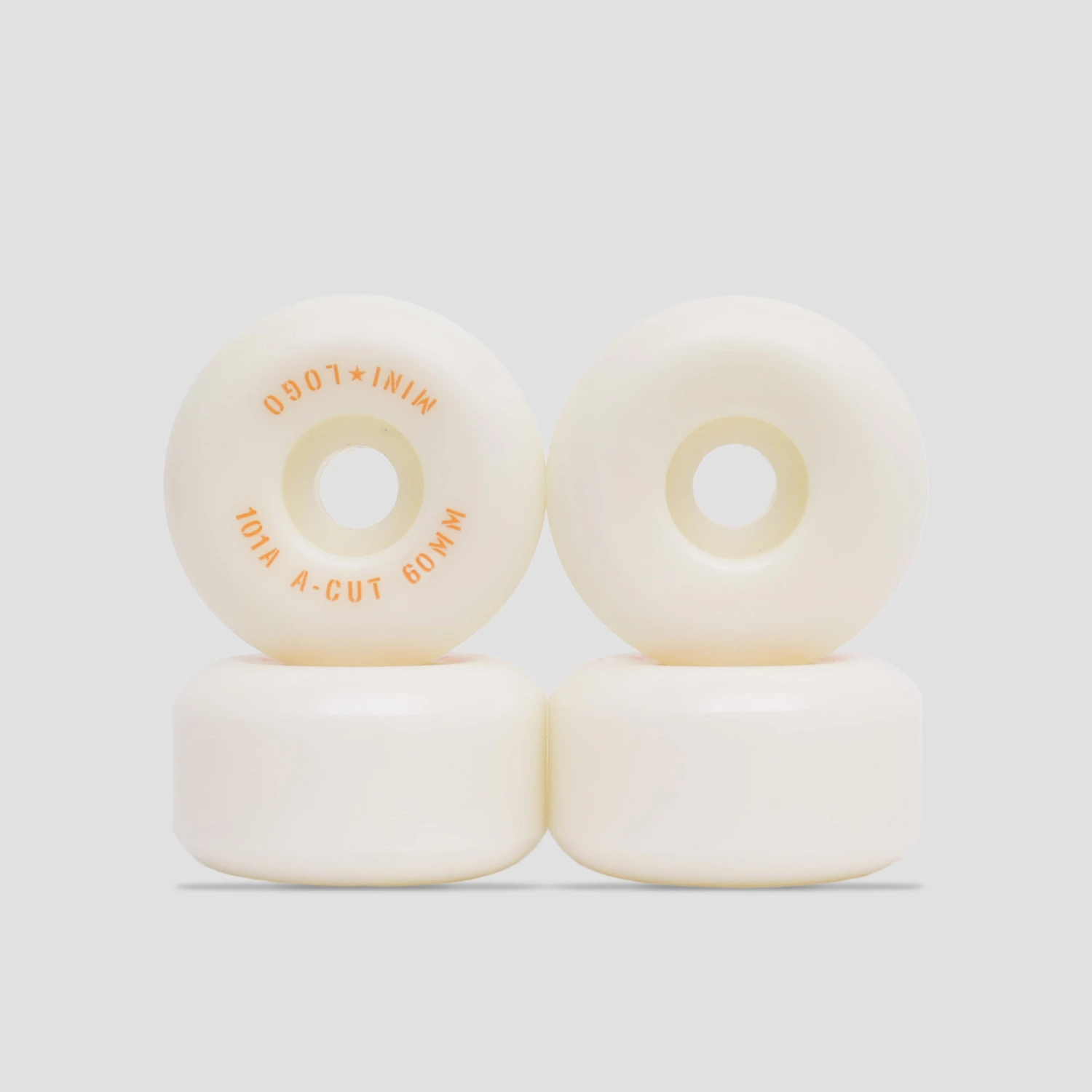 Mini Logo 60mm 101a A-Cut 2 Skateboard Wheels White 1 Mini Logo 60mm 101a A-Cut 2 Skateboard Wheels White