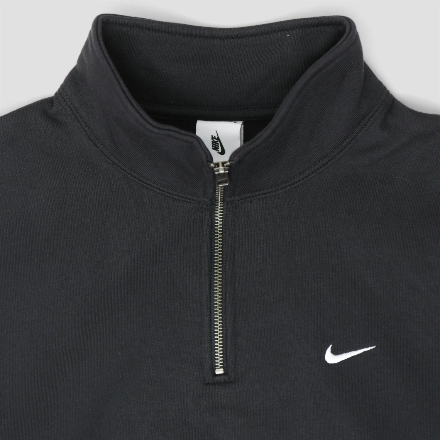 Nike Solo Swoosh 1/4 Zip Crew Black / White 2 Nike Solo Swoosh 1/4 Zip Crew Black / White - Image 2