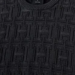 HUF Interlaced Jacquard Overdyed Crew Black -Slam City Shop INTERLACED JACQUARD OVERDYED CREW BLACK KN00513 BLACK 03