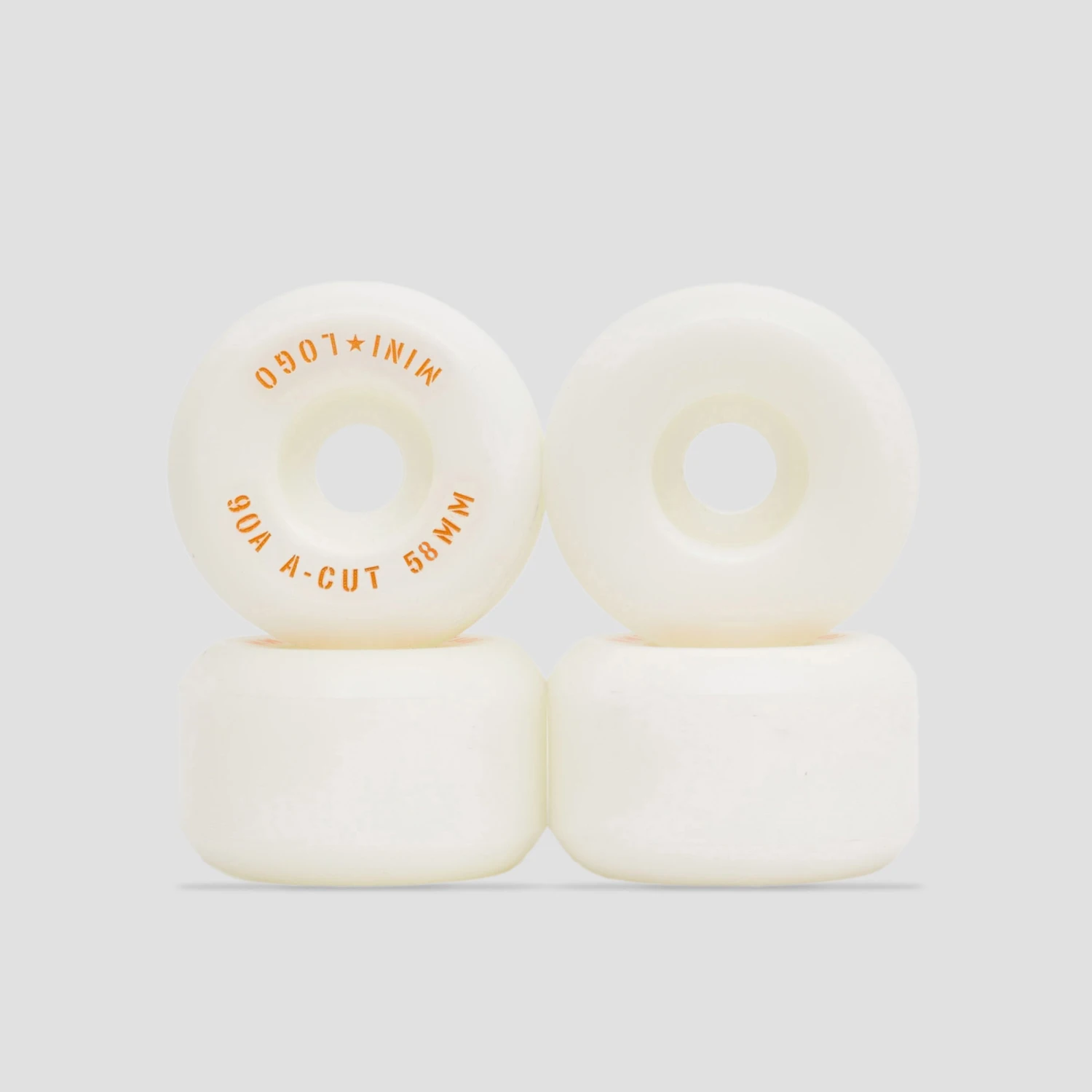 Mini Logo 58mm 90a A-Cut 2 Skateboard Wheels White 1 Mini Logo 58mm 90a A-Cut 2 Skateboard Wheels White