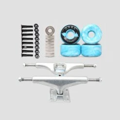 Orbs Swirl Silver Blue / White 56mm Undercarriage Kit 5.5" (8.25"- 8.5")