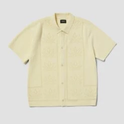 Huf Plantlife Perforated Shortsleeve Knit Top Natural