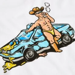 Polar Cowboy Cop T-Shirt White -Slam City Shop Polar Skate Co F24 Hardgoods Tee Cowboy Cop White 4