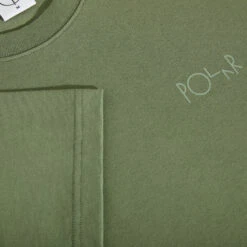 Polar Contrast Stroke Logo T-Shirt Moss Green -Slam City Shop Polar Skate Co SP25 Contrast Tee Stroke Logo Moss Green 3