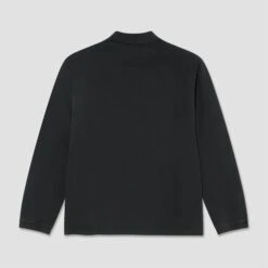 Polar Serge Polo Longsleeve Shirt Black -Slam City Shop Polar Skate Co SP25 Serge Polo LS Shirt Black 2