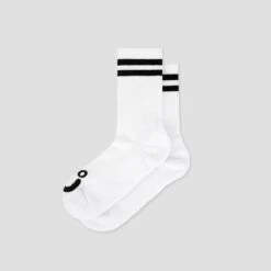 Polar Happy Sad Classic Socks White / Black -Slam City Shop Polar Skate Co SU24 Rib Socks Happy Sad White 1