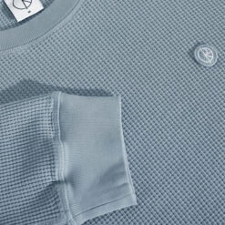 Polar Dylan Longsleeve T-Shirt Dove Blue -Slam City Shop Polar Skate Co SU25 Dylan LS Tee Waffle Dove Blue 3