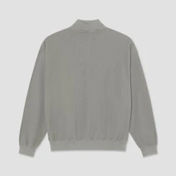 Polar Pique Half Zip Longsleeve Shirt Grey -Slam City Shop Polar Skate Co SU25 Half Zip LS Shirt Pique Grey 3