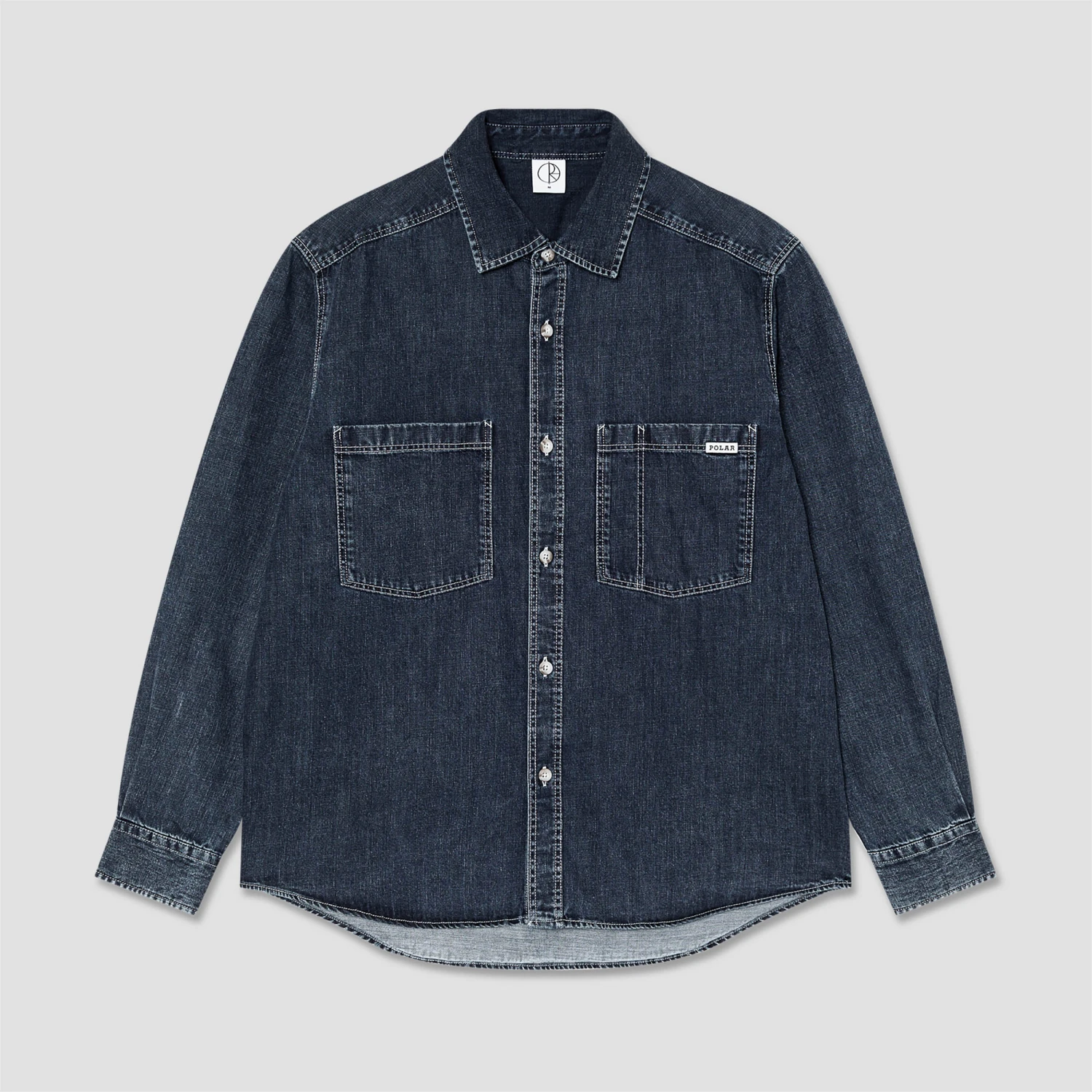 Polar Mike Longsleeve Shirt Denim Washed Blue 1 Polar Mike Longsleeve Shirt Denim Washed Blue