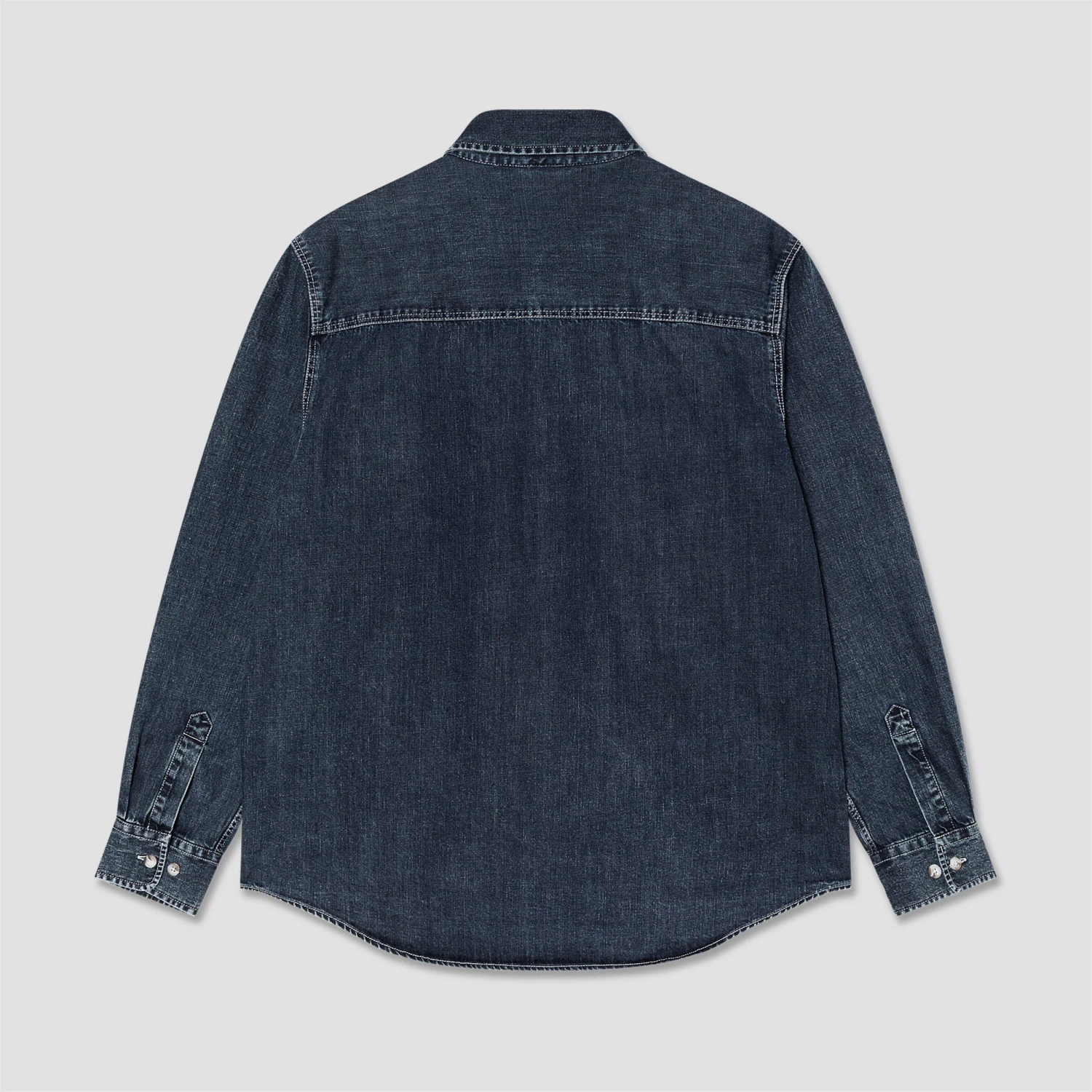 Polar Mike Longsleeve Shirt Denim Washed Blue 2 Polar Mike Longsleeve Shirt Denim Washed Blue - Image 2