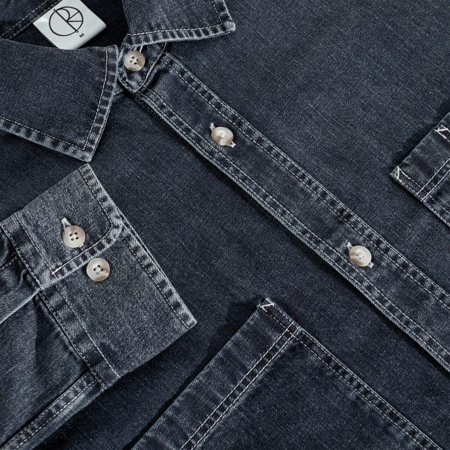 Polar Mike Longsleeve Shirt Denim Washed Blue 3 Polar Mike Longsleeve Shirt Denim Washed Blue - Image 3