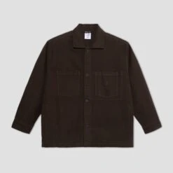 Polar Theodore Brushed Twill Overshirt Dark Olive