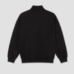 Polar Frankie Half Zip Sweater Crew Black -Slam City Shop Polar Skate Co W24 Frankie Half Zip Sweatshirt Blk 3