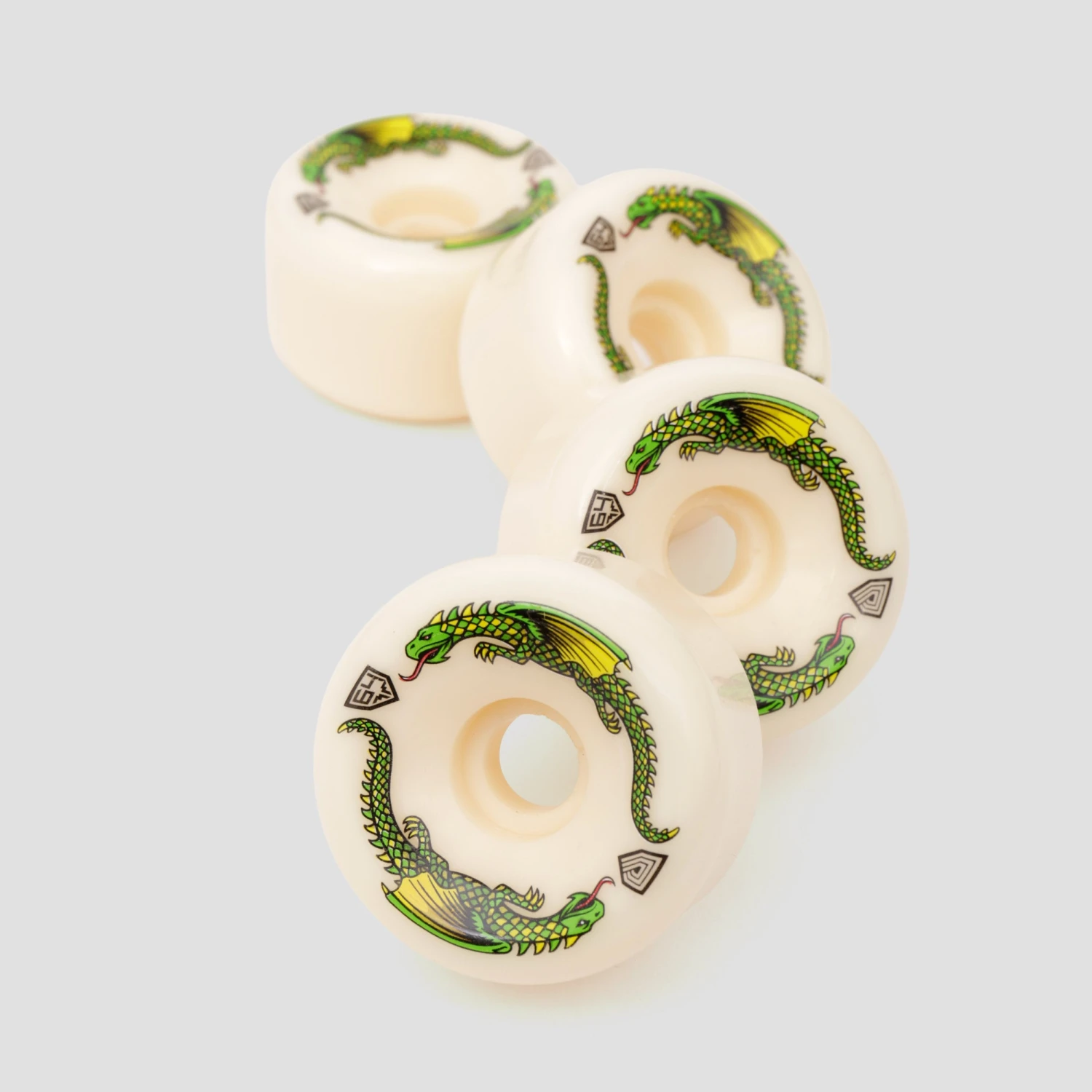 Powell Peralta Dragon Formula Bomber Shape 64mm 40mm 93A Skateboard Wheels White 2 Powell Peralta Dragon Formula Bomber Shape 64mm 40mm 93A Skateboard Wheels White - Image 2