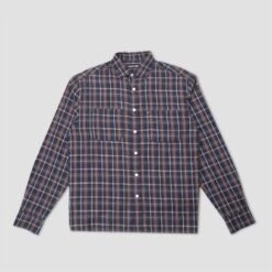 PassPort Workers Check Shirt Longsleeve Navy