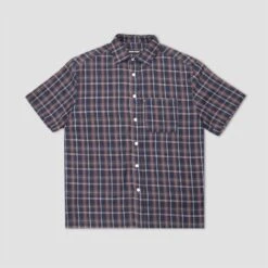PassPort Workers Check Shirt Shortsleeve Navy