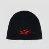 Limosine Spiral Skully Embroidered Beanie Black / Red