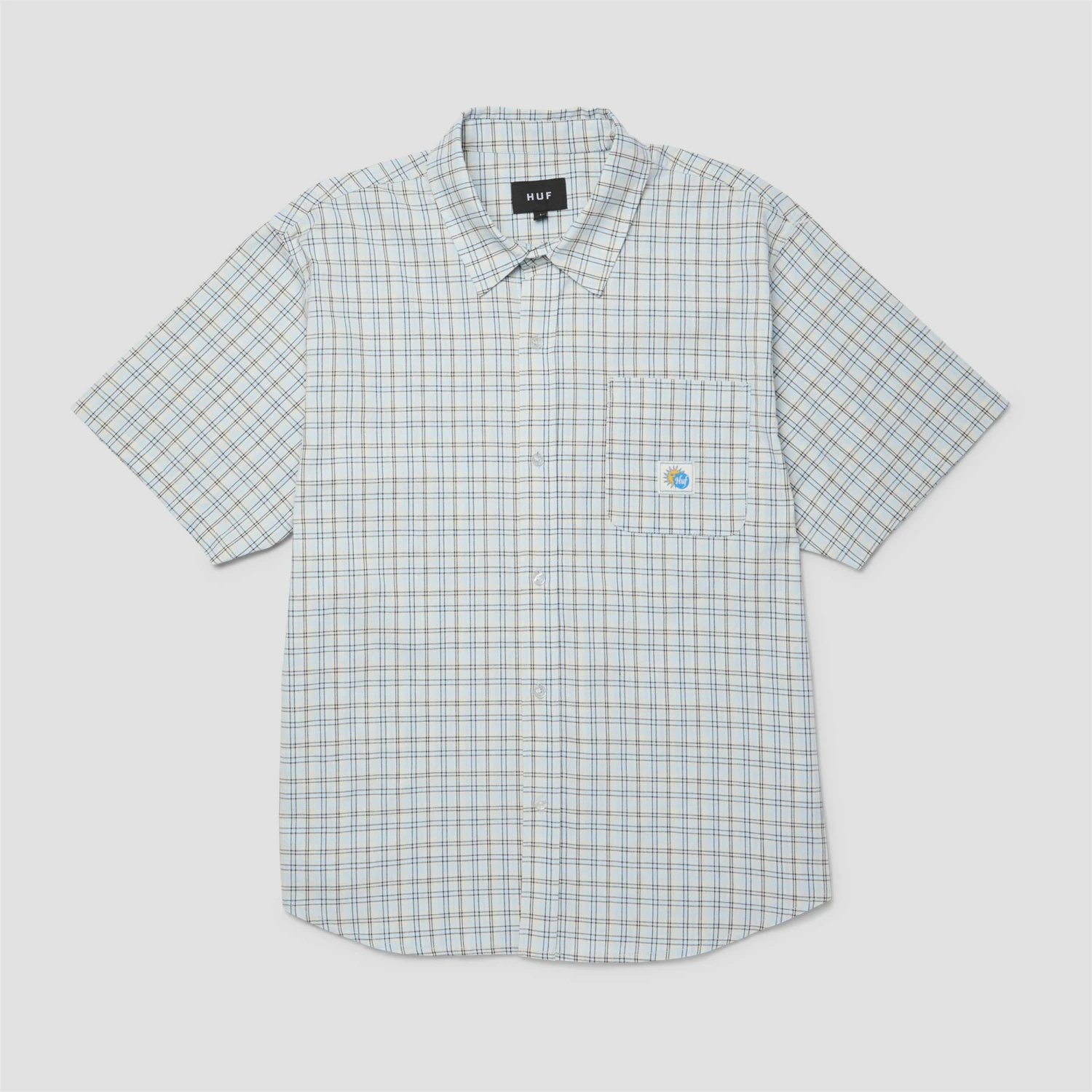 HUF Total Eclipse Shortsleeve Plaid Shirt Light Blue 1 HUF Total Eclipse Shortsleeve Plaid Shirt Light Blue